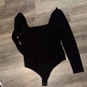 Chic Black Long Sleeve Bodysuit